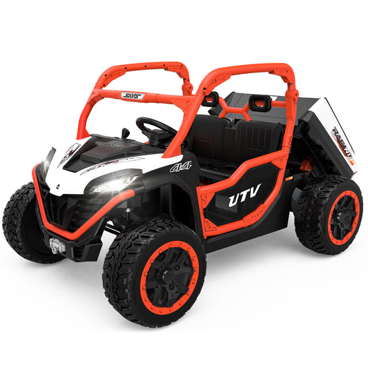 TOKTOO 24V 4WD/2WD Ride on UTV, 2 Seater Ride on Dump Truck with Electric Dump Bed, Remote Control, EVA Tires