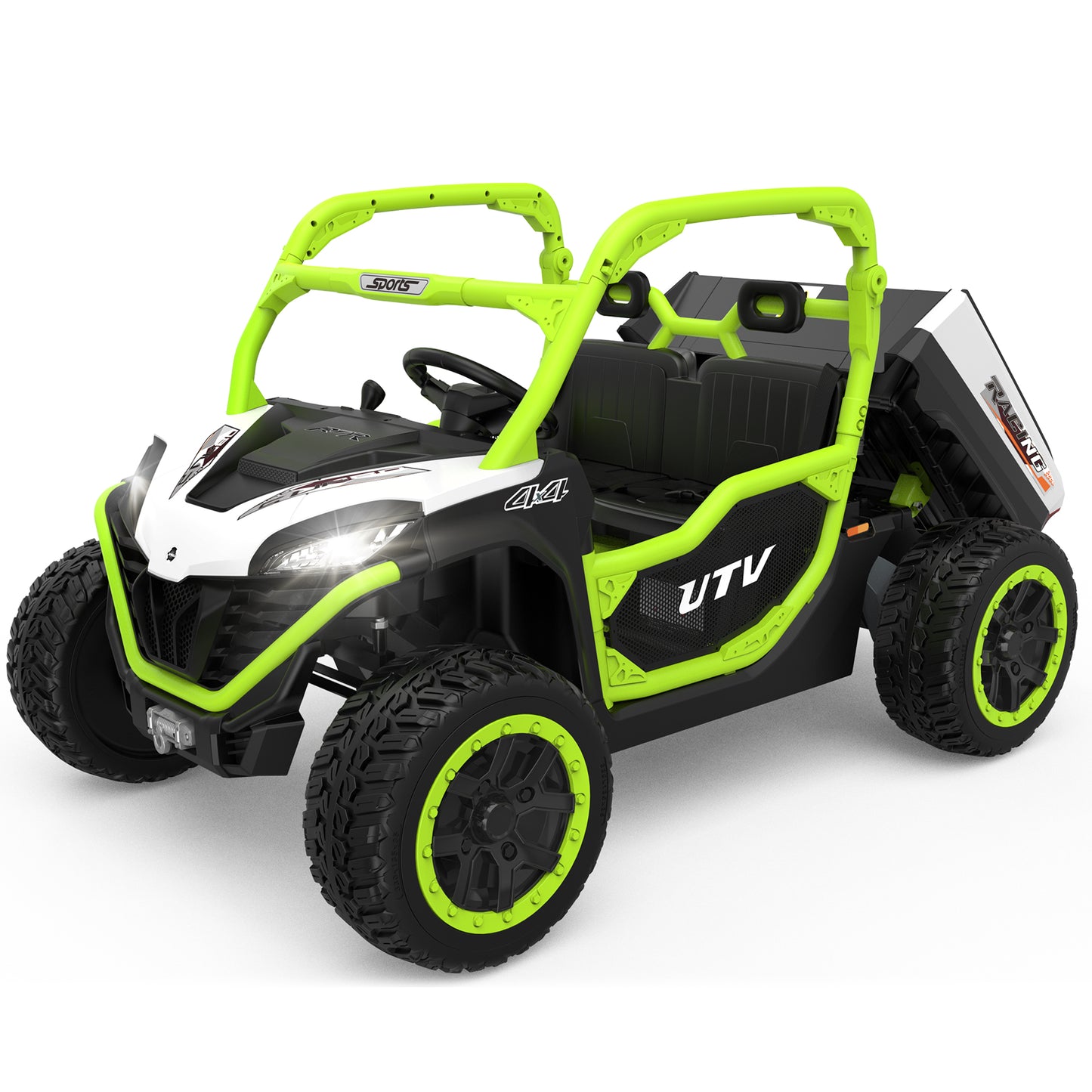 TOKTOO 24V 4WD/2WD Ride on UTV, 2 Seater Ride on Dump Truck with Electric Dump Bed, Remote Control, EVA Tires